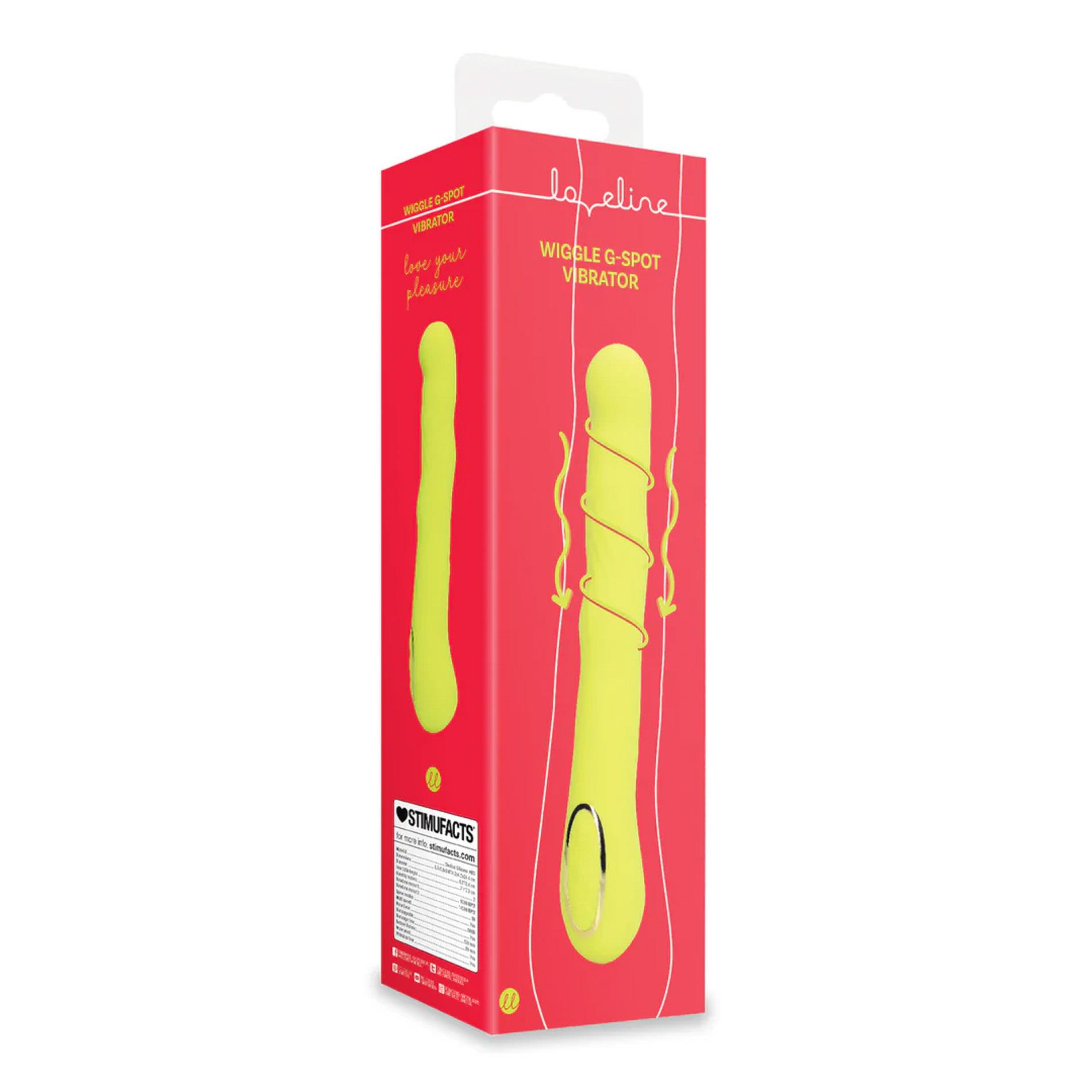 Вібратор Loveline Wiggle G-Spot, 3.4 см (лаймовий)