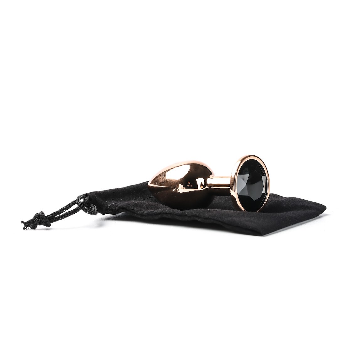 Korek analny z kryształem Simply Pleasure S, 7 cm (czarny)