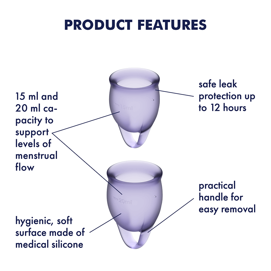 Менструальные чаши Satisfyer Feel Confident Menstrual Cup, 2 шт (фиолетовый)