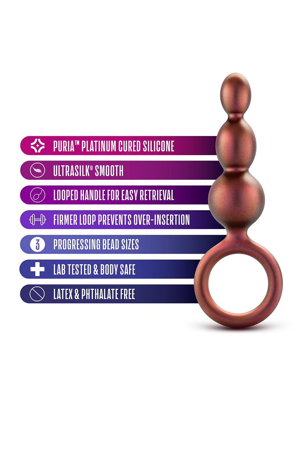 Korek analny Anal Adventures Matrix Beaded Loop Plug, 14 cm (pomarańczowy)