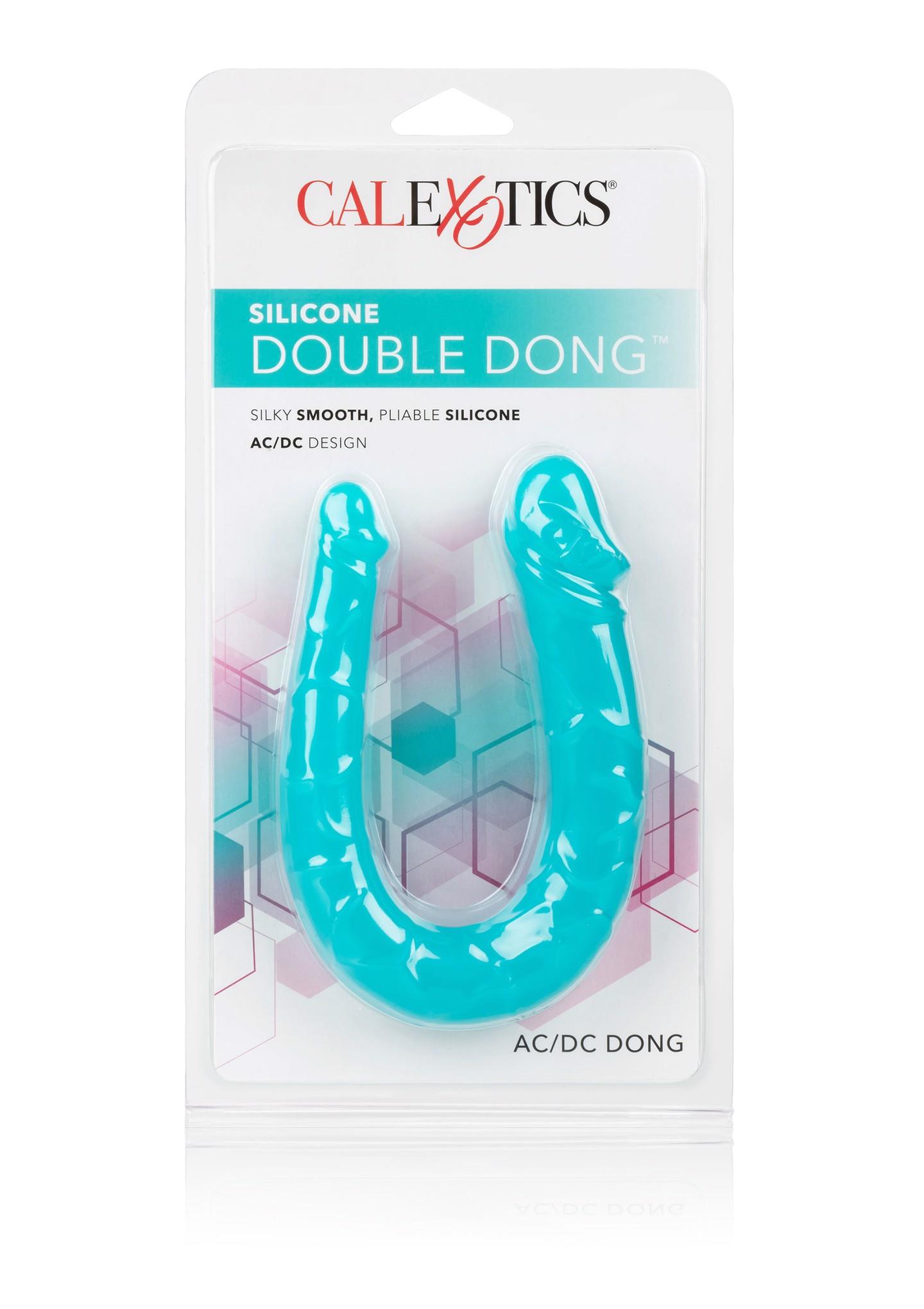 Двухсторонний фаллоимитатор Double Dong AC DC Dong, 30.5 см (бирюзовый)
