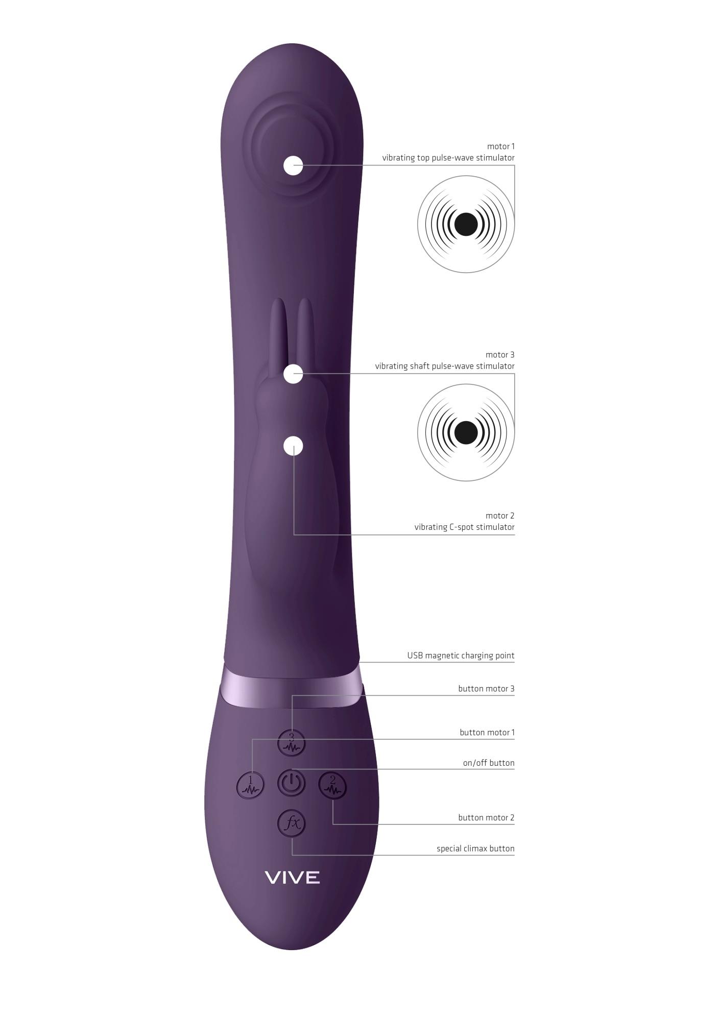 Вибратор-кролик Vive May G-Spot, 22 см (фиолетовый)