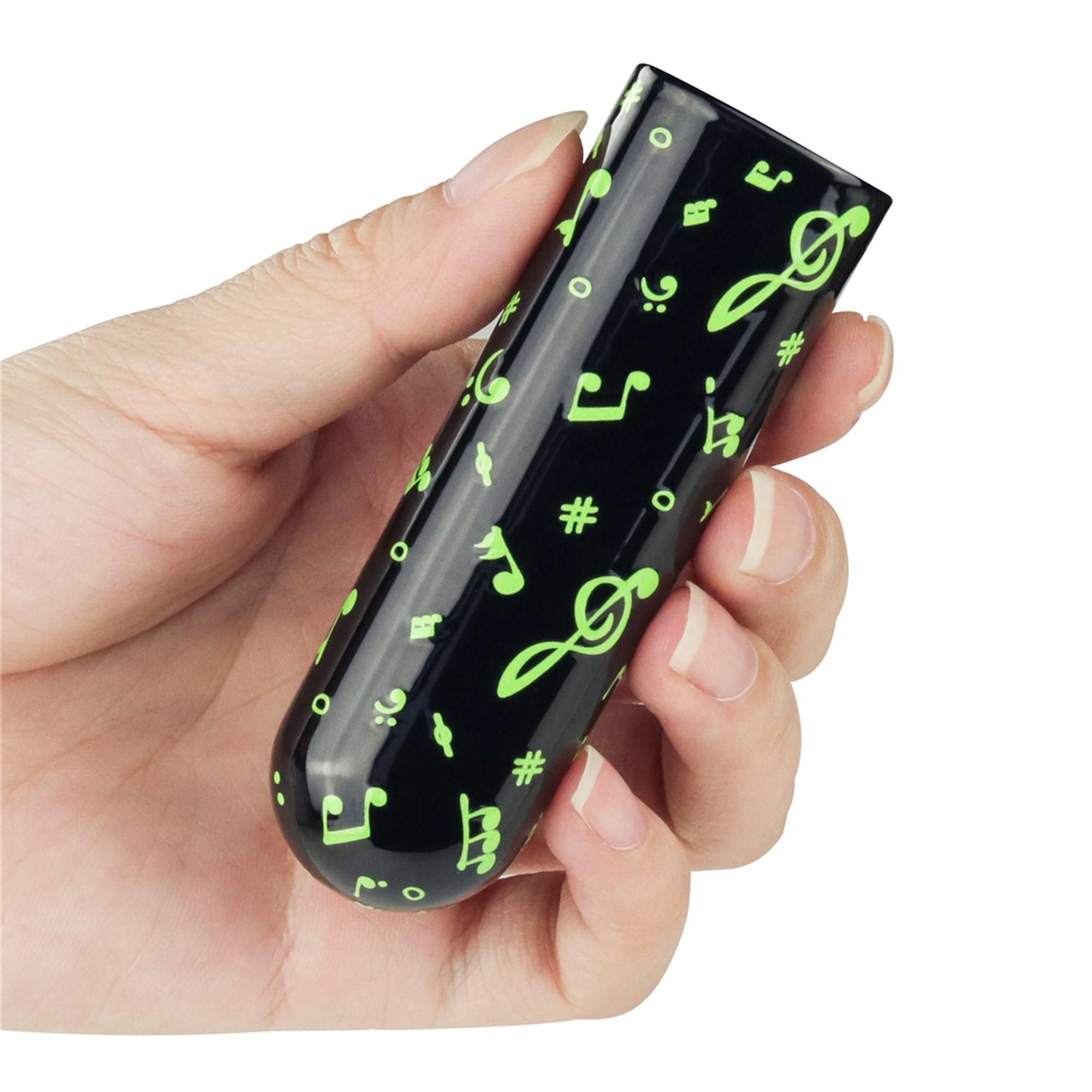 Вібратор для клітора LoveToy Music Massager Glow In The Dark, 8,5 см (чорний)