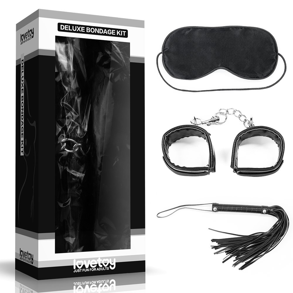 BDSM набор LoveToy Deluxe Bondage Kit, 3 шт (черный)