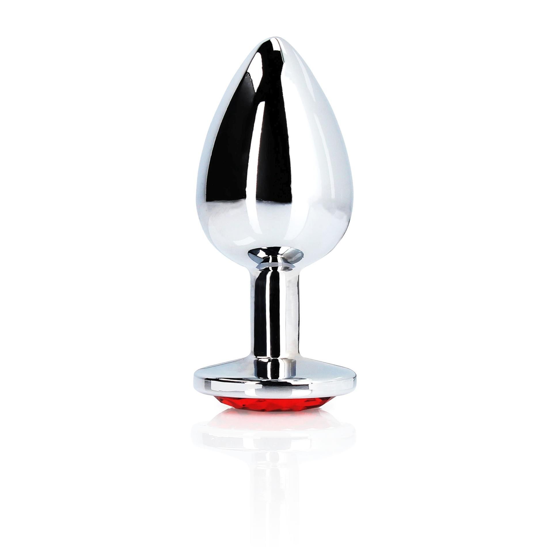 Korek analny Ouch! Round Gem L, 8.1 cm (czerwony)
