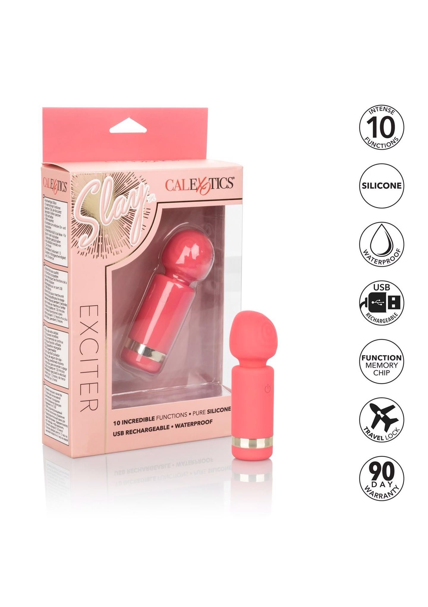 Вибратор CalExotics Slay Exciter, 9,5 см (персиковый)