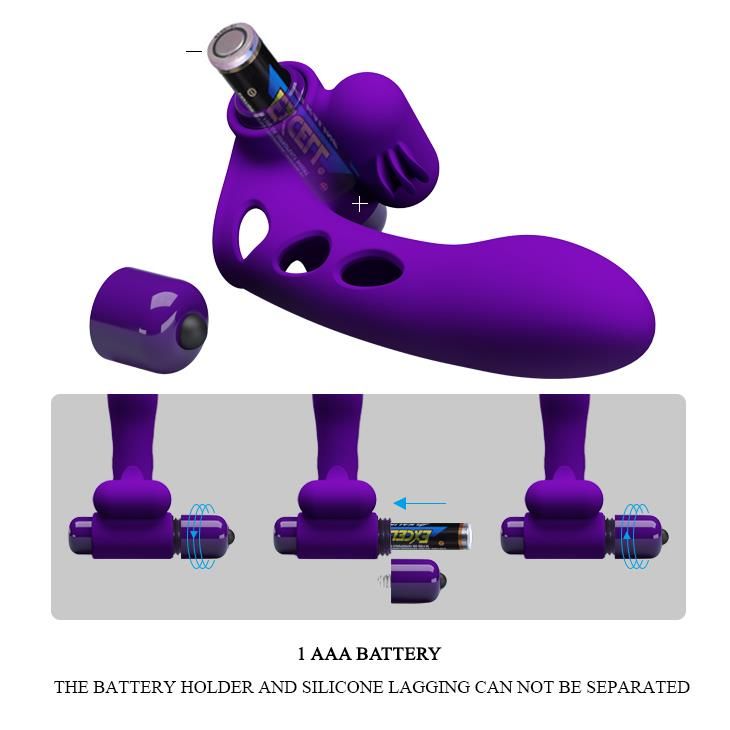 Wibrująca nasadka na palec Pretty Love Orlando Honey, 9 cm (fioletowy)