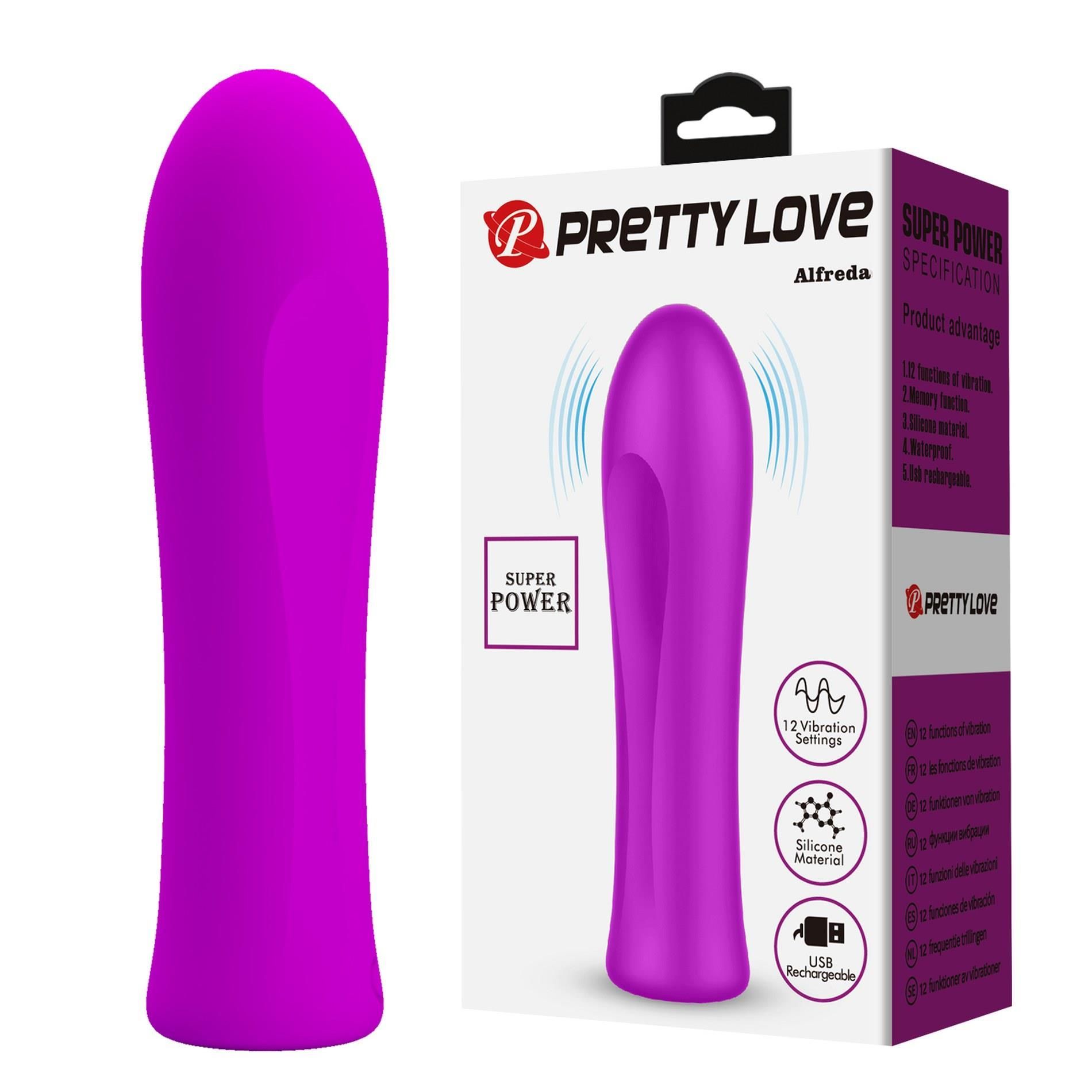 Вибратор Pretty Love Alfreda, 10,2 см (малиновый)