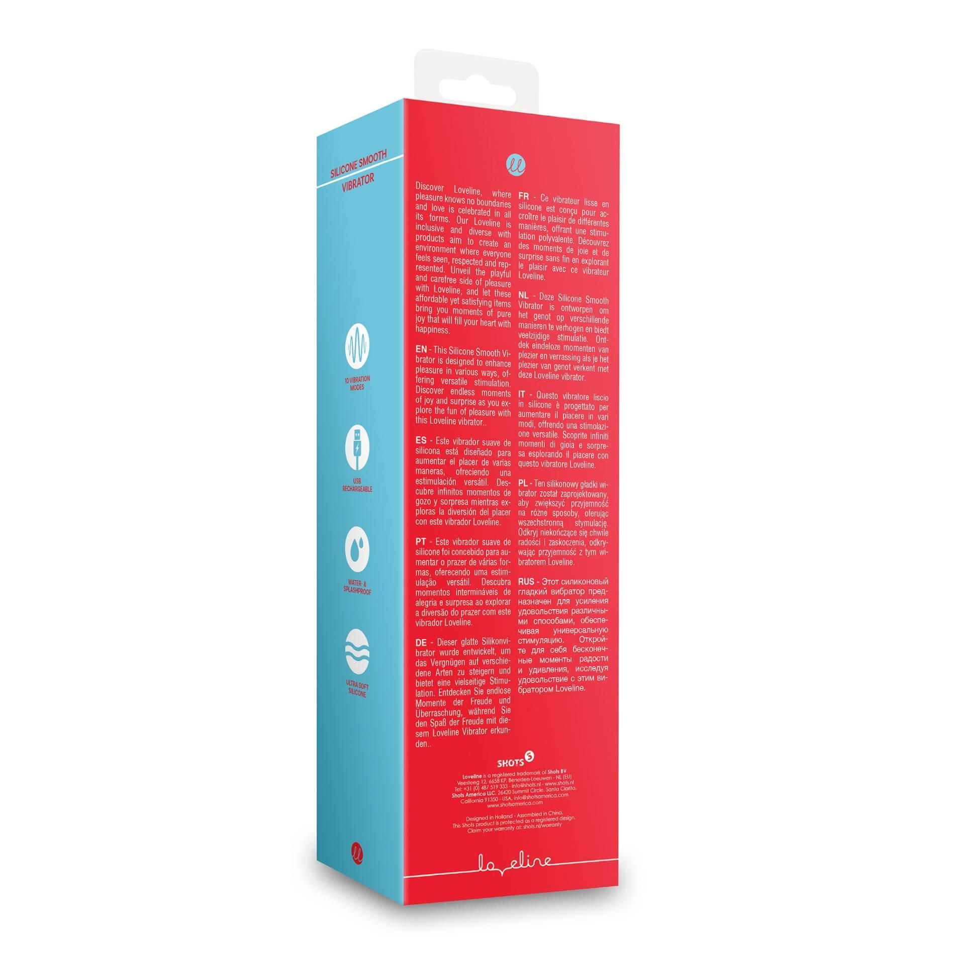 Вибратор Loveline Smooth Silicone G-Spot, 20.5 см (красный)