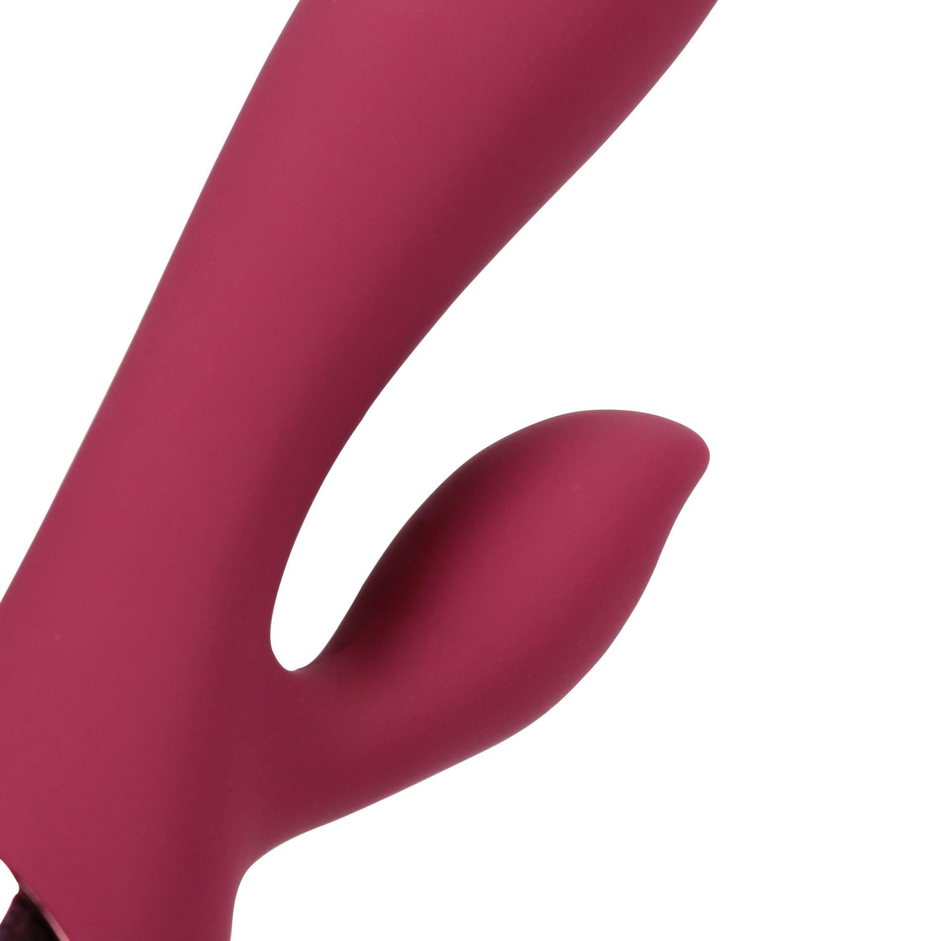 Вибратор-кролик Loveline Smooth Silicone Rabbit, 20 см (вишневый)