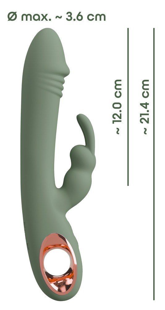 Вибратор-кролик You2Toys Slim Rabbit Olive, 21.4 см (зеленый)