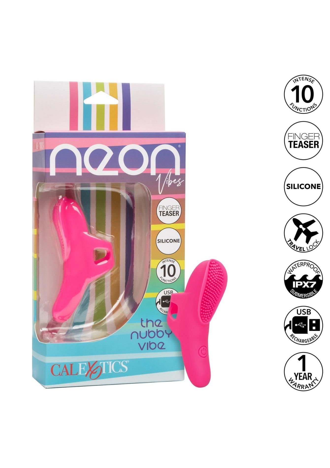 Вибратор на палец Neon Vibes The Pleasure Vibe, 9 см (розовый)