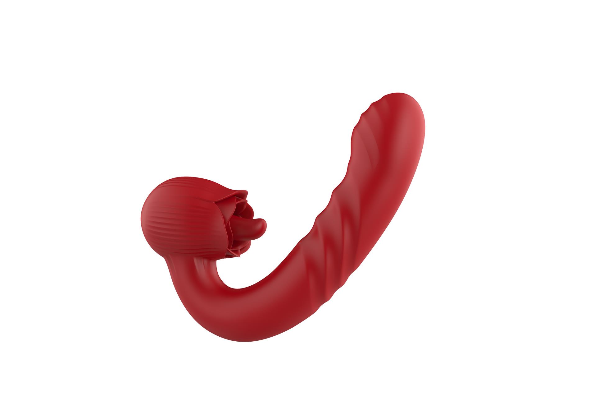 Вибратор B-Series Cute Rose Thrusting, 16 см (красный)