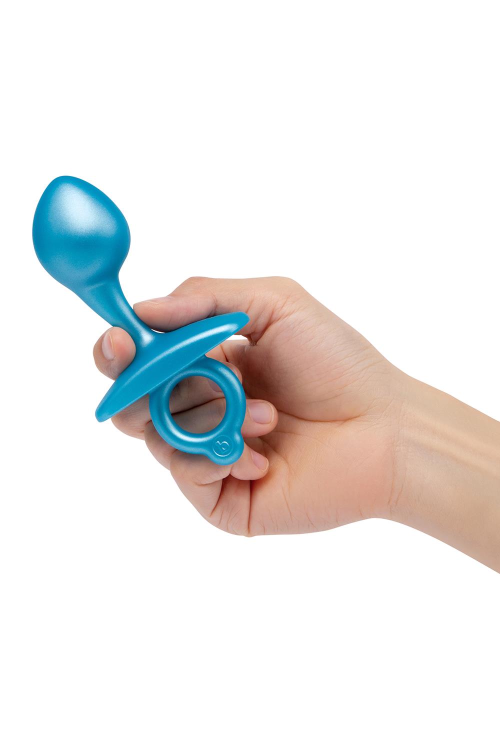 Анальная пробка B-Vibe Bulb Plug, 10.7 см (голубой)