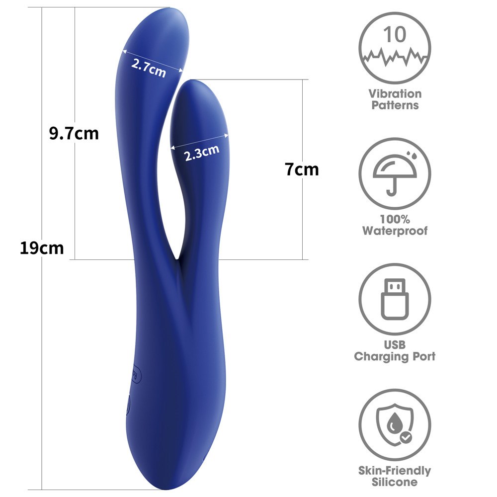Вибратор Lovetoy L’Allure Pulse, 19 см (синий)