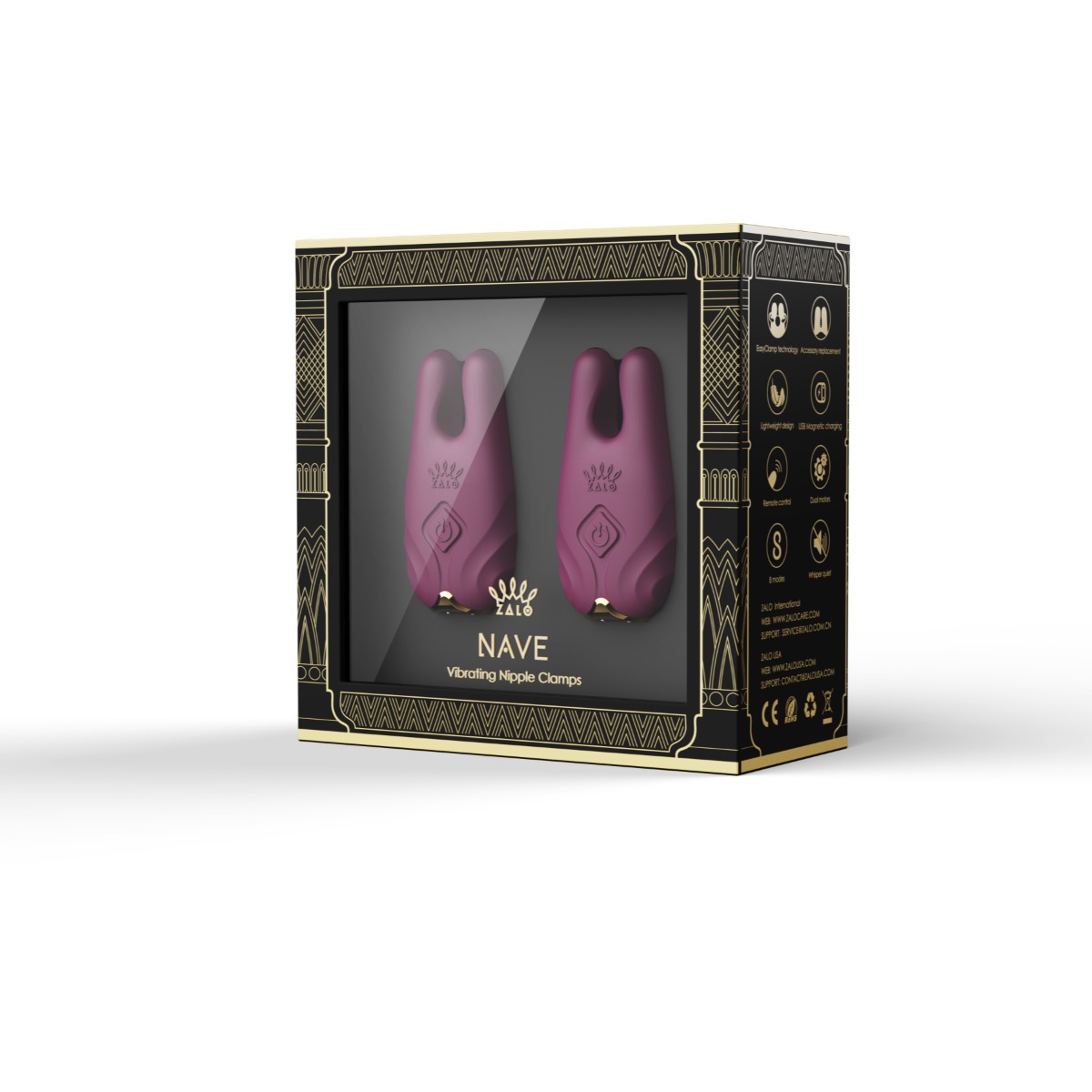 Wibrator piersiowy Zalo Nave Obsidian, 6,3 cm (fioletowy)