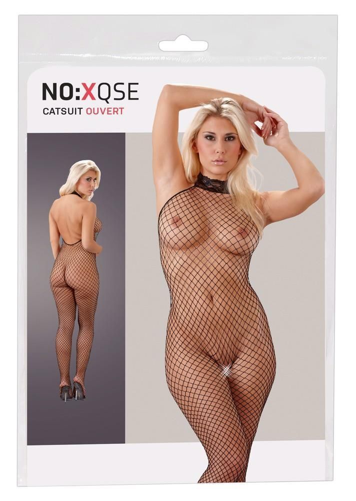 Bodystocking z siateczki NO:XQSE, S/M (czarny)