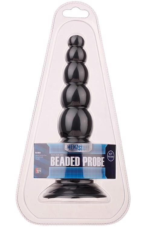 Анальна пробка Menz Stuff Beaded Probe, 16.5 см (чорний)