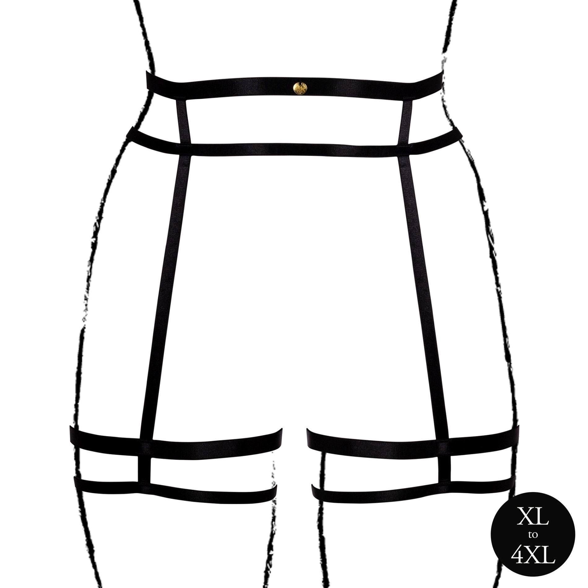 Пояс для панчіх Le Désir Double Strap Garter, Plus Size (чорний)