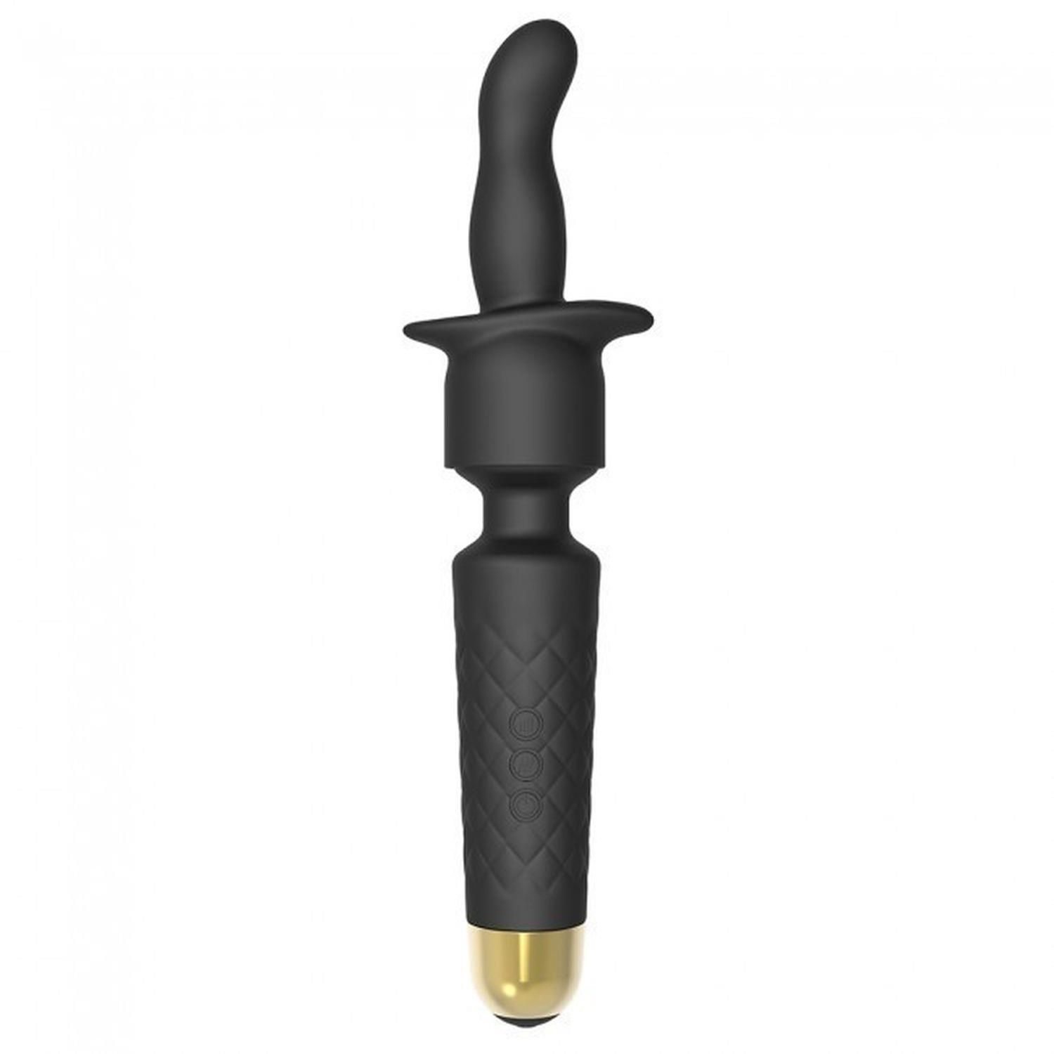 Вибромассажер с насадками Dorcel Kit Wanderful, 20 см (черный)