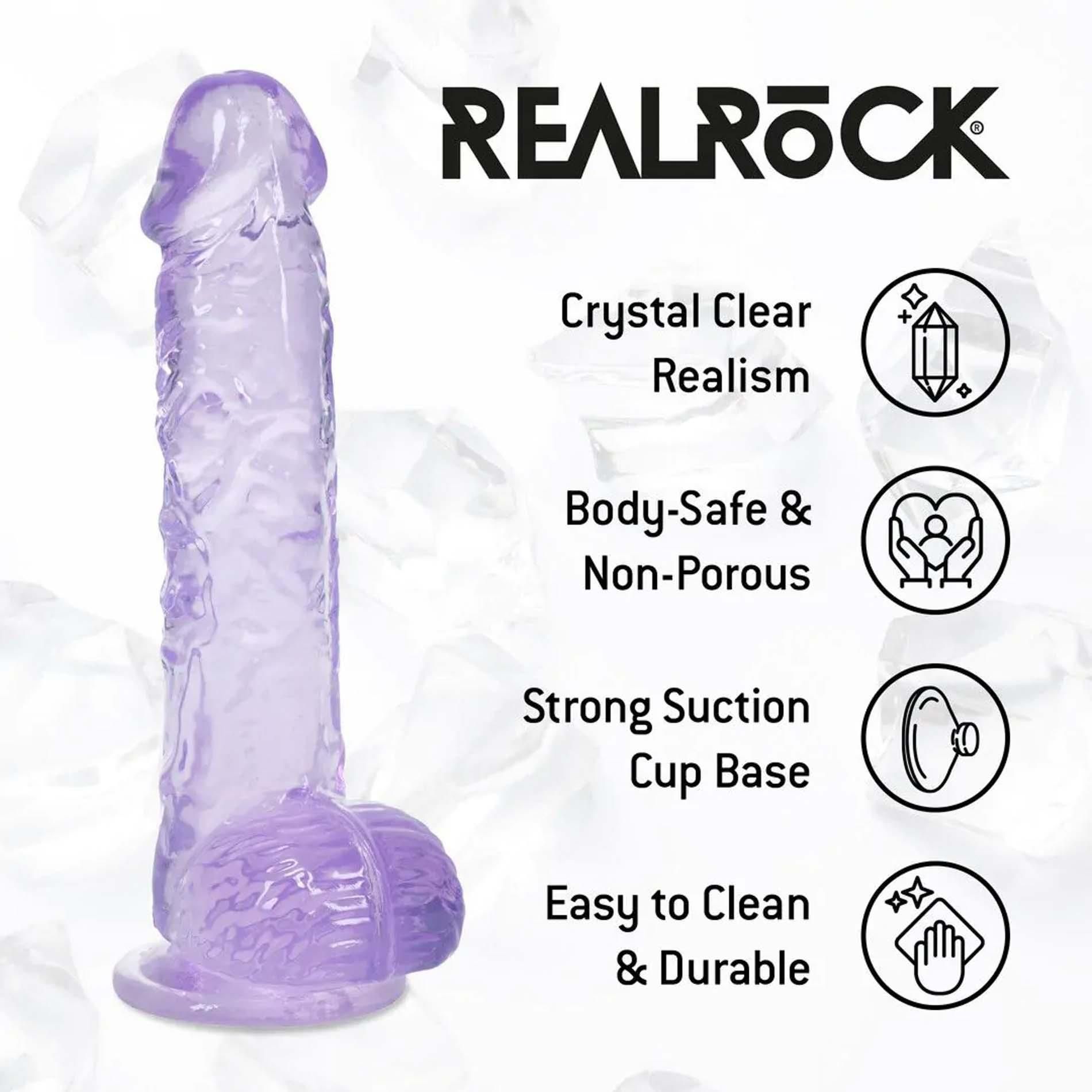 Фаллоимитатор RealRock Realistic 5", 12.7 см (фиолетовый)