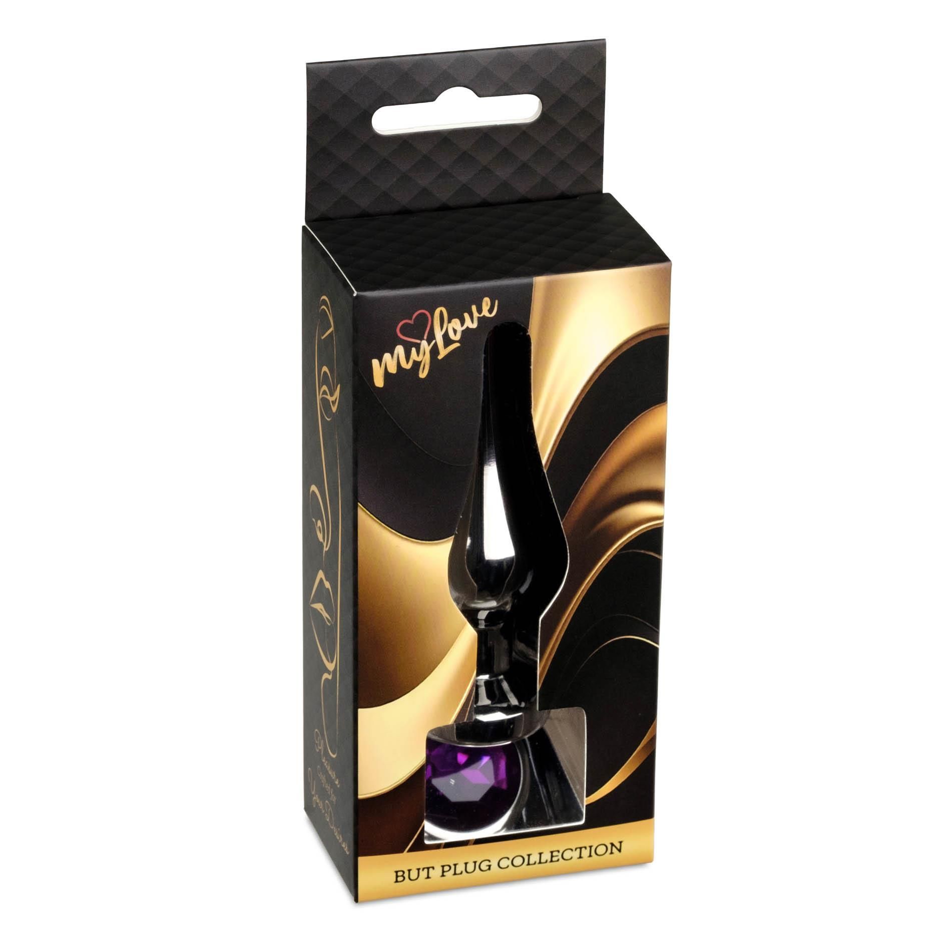 Анальна пробка MyLove Toys Jewellery Dark Silver Butt Plug, 9.5 см (фіолетовий)