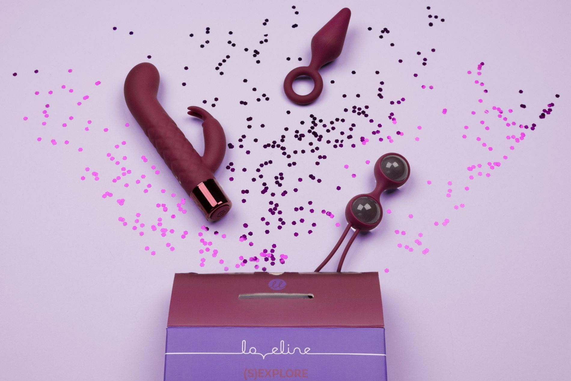 Набор секс-игрушек Loveline (S)explore Toy Kit for Her, 3 шт (бордовый)