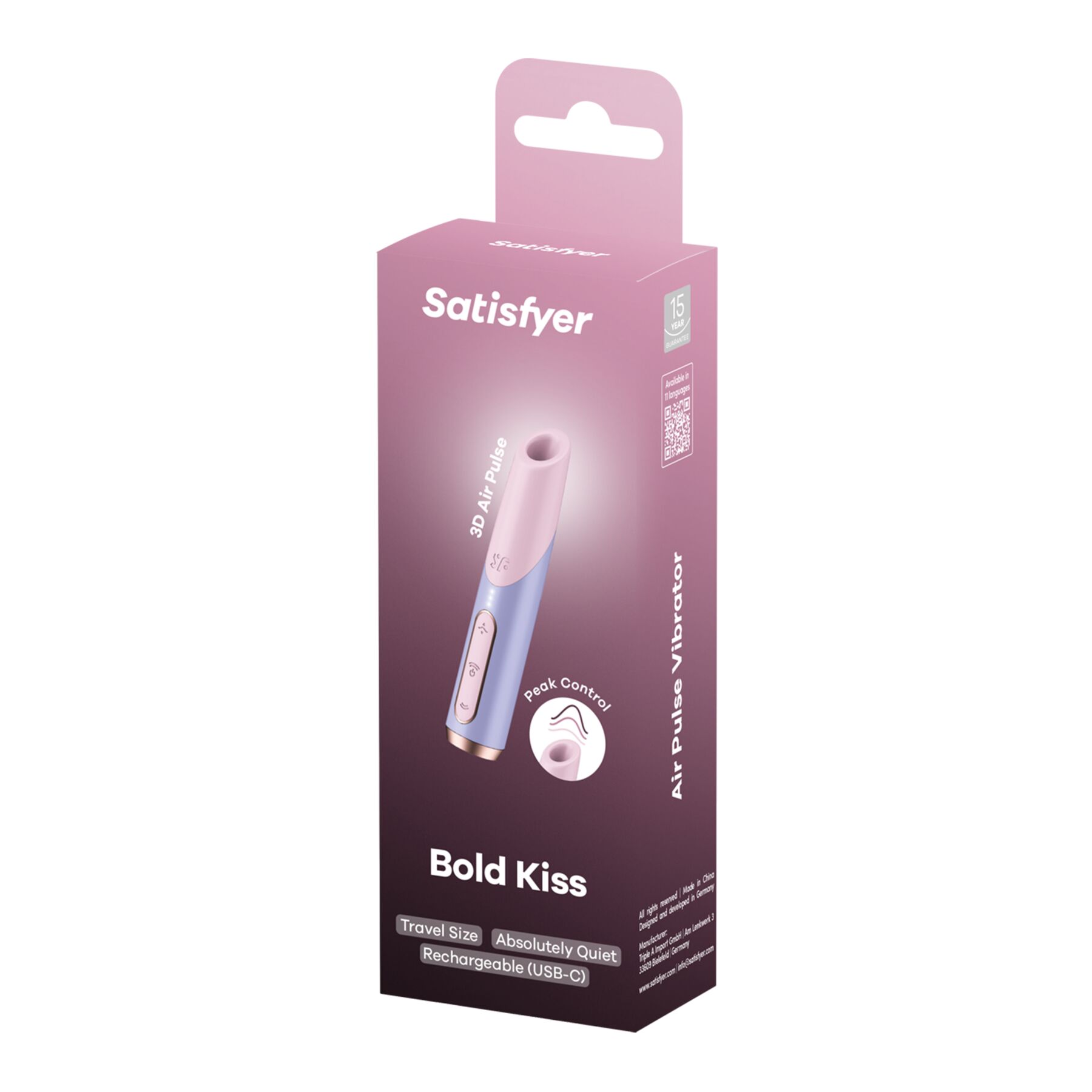 Вакуумный стимулятор клитора Satisfyer Bold Kiss (розовый-голубой)