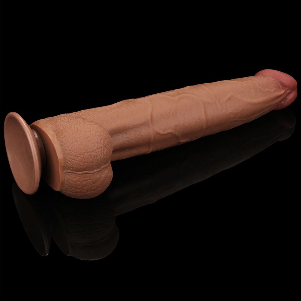 Фаллоимитатор LoveToy Sliding-Skin Dual Layer Dong King Sized, 34 см (коричневый)