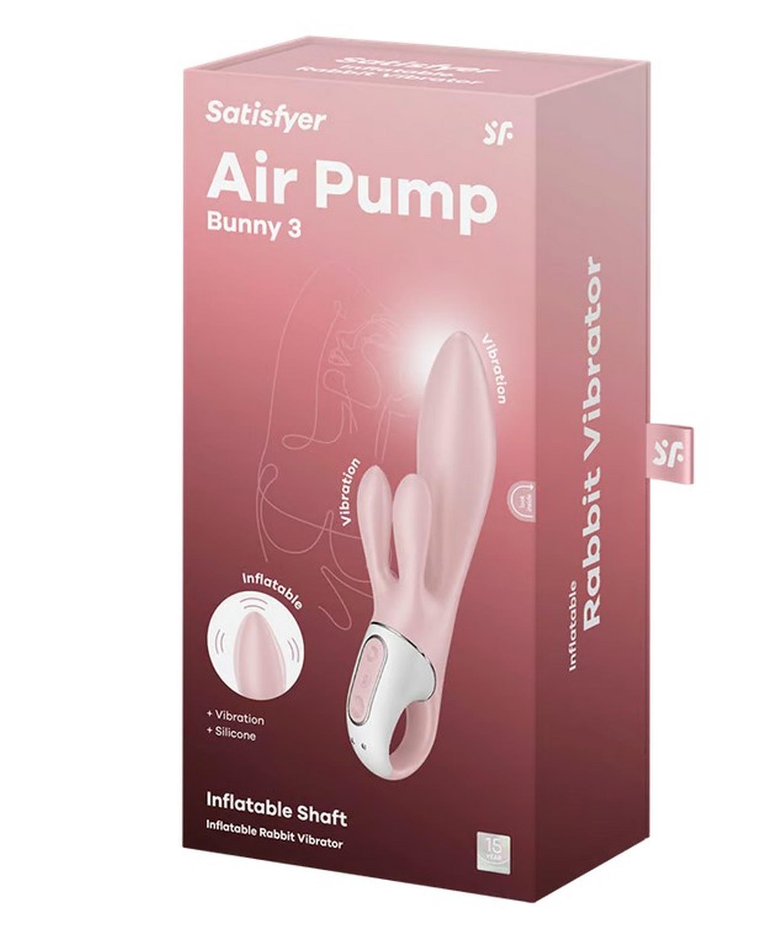 Вибратор-кролик Satisfyer Air Pump Bunny 3, 21 см (светло-розовый)