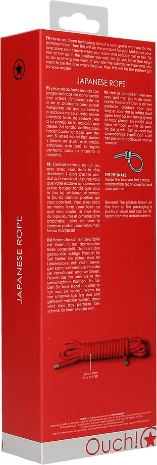 Веревка Ouch! Japanese Rope, 5 м (красный)
