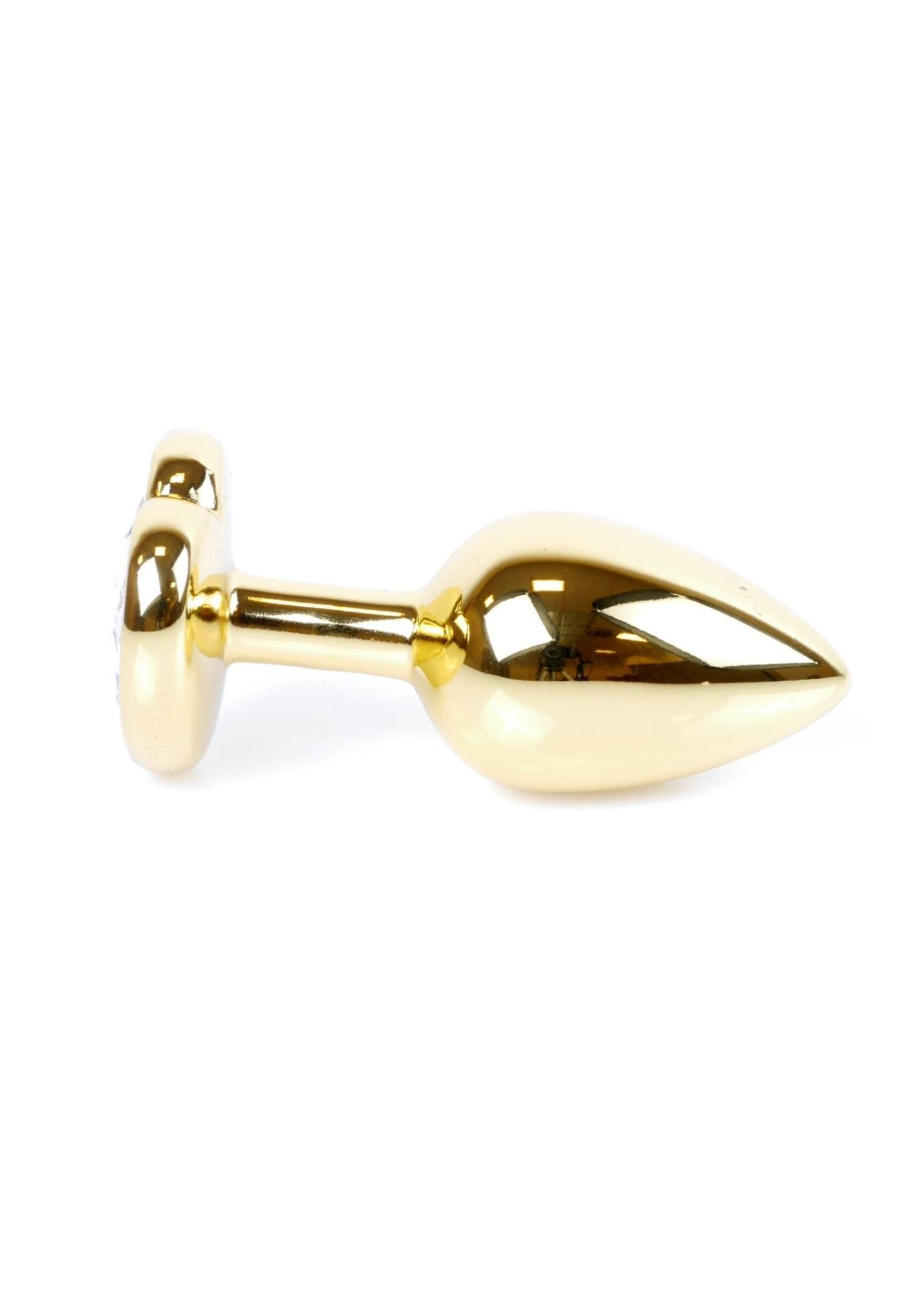 Анальна пробка з кристалом Boss Jewellery, 7 см (золотий)