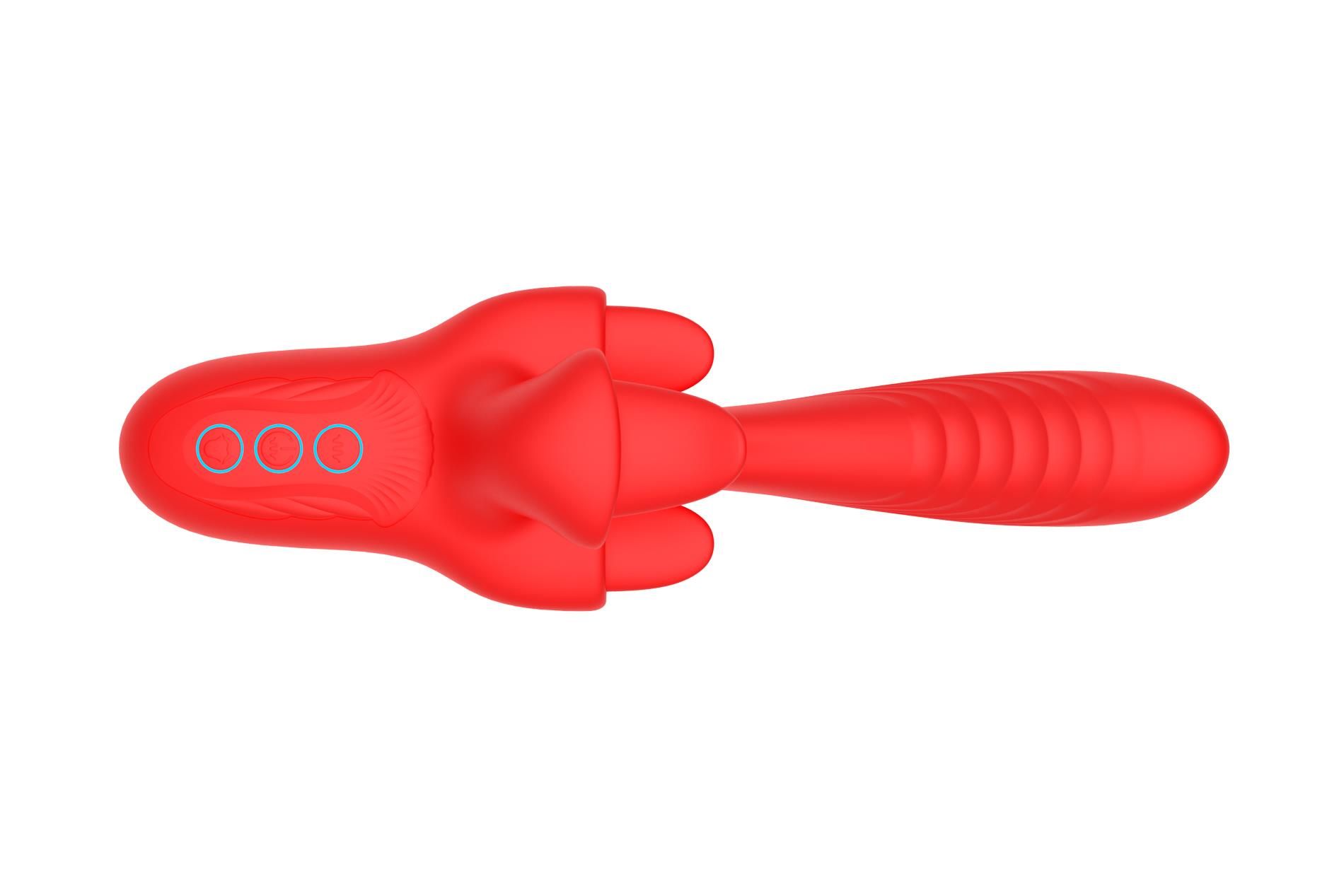 Вибратор B - Series Cute Charlie, G-Spot & Clitoral Massager, 22.6 см (красный)
