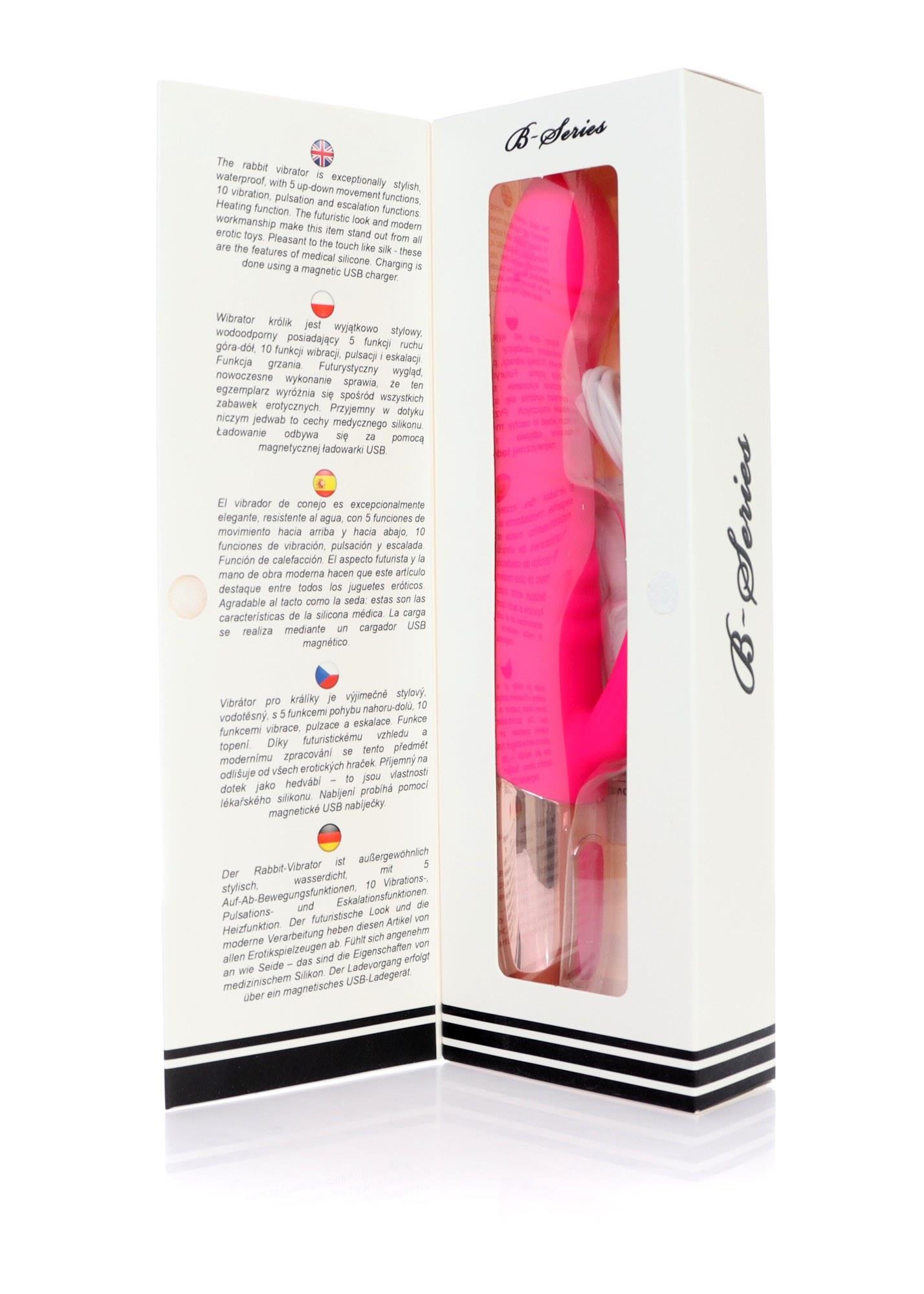 Вибратор-кролик B - Series Magic Rechargeable Thrusting, 19 см (розовый)