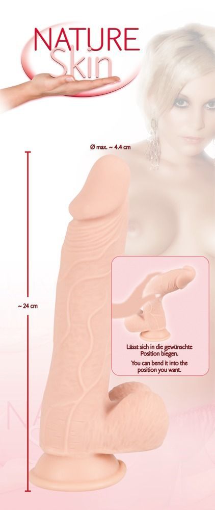 Фаллоимитатор Orion Nature Skin Medium Bendable, 24 см (телесный)