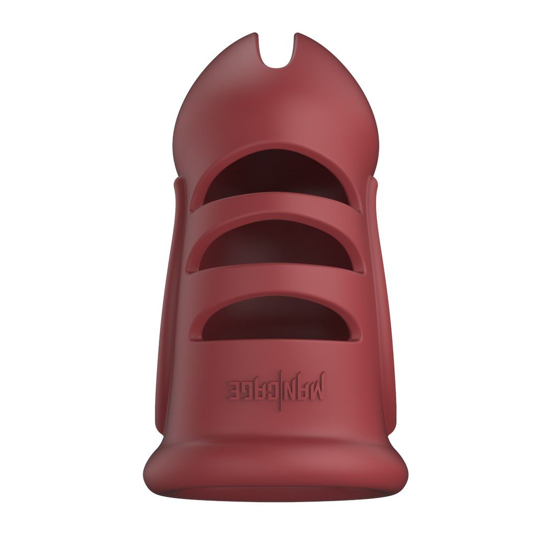 Пояс вірності для чоловіків ManCage Model 28 Chastity Cage, 9.5 см (червоний)