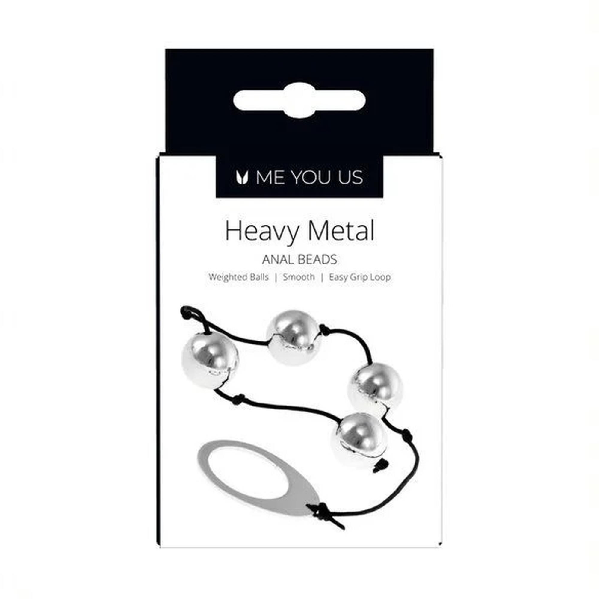 Анальные шарики Me You Us Heavy Metal, 22 см (серебристый)