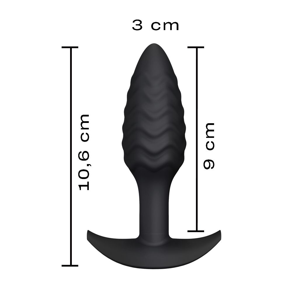 Анальна пробка Dorcel Wavy Plug, 10,6 см (чорний)