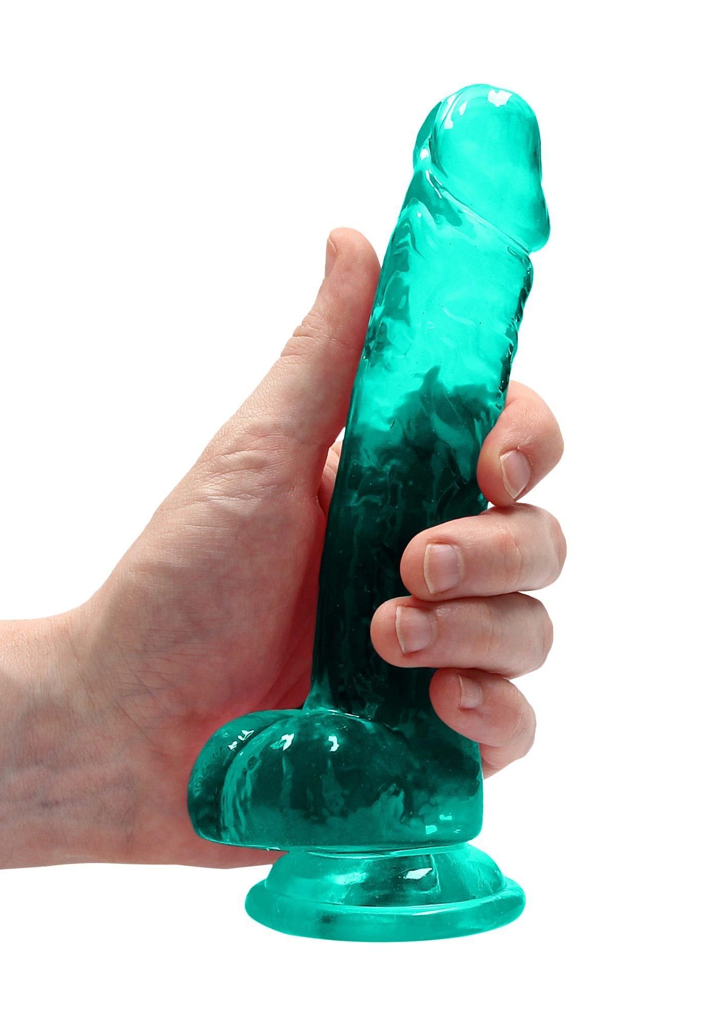 Dildo RealRock Realistic With Balls 7", 19 cm (zielony)