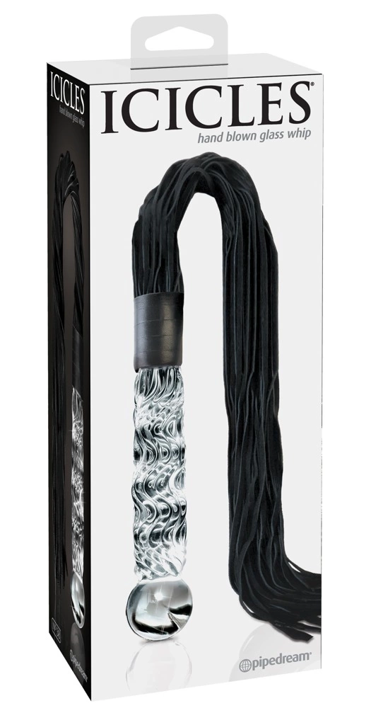 Flogger z dildo Icicles Model 38, 63 cm (przezroczysty)