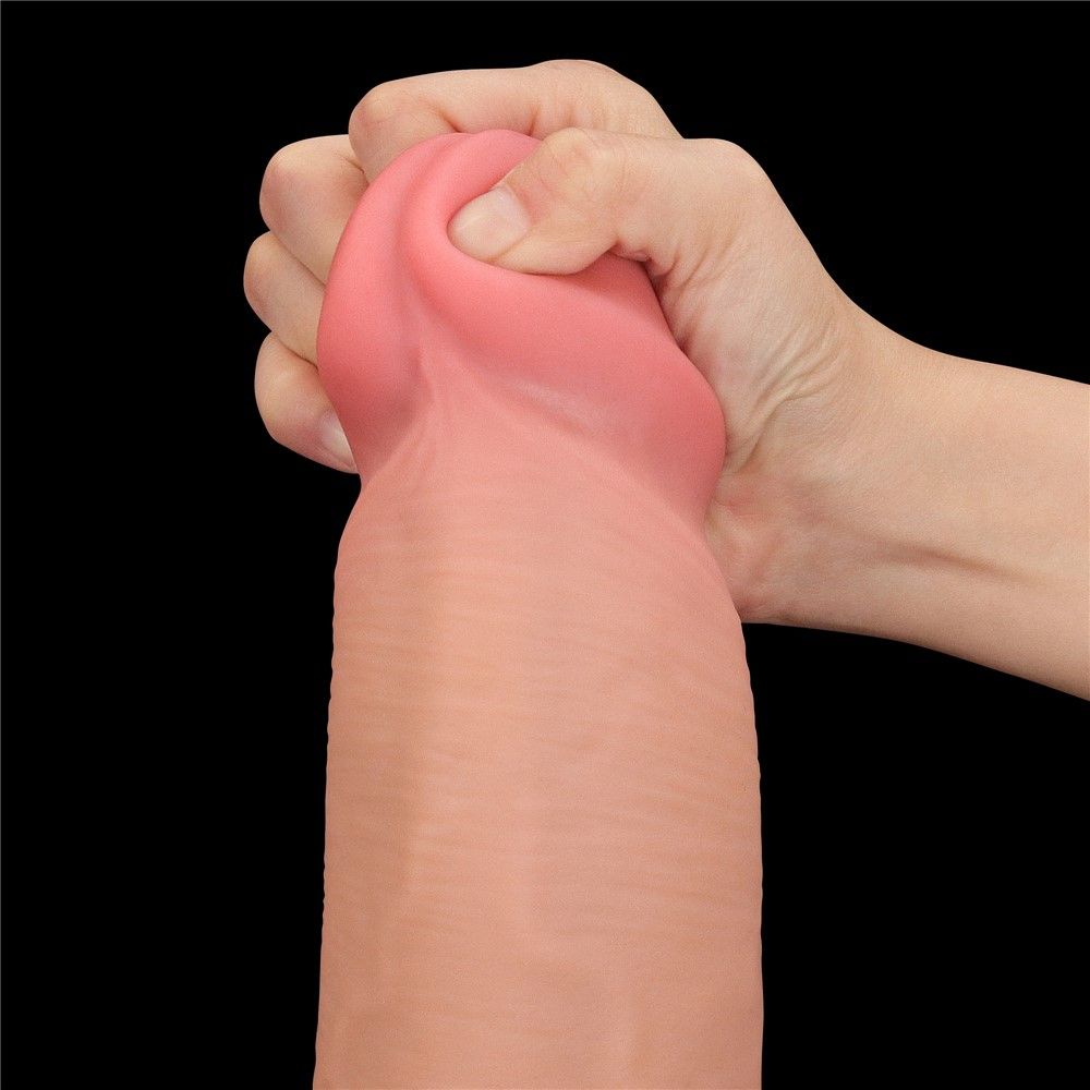 Фаллоимитатор LoveToy Sliding-Skin Dual Layer Dong King Sized, 36 см (телесный)