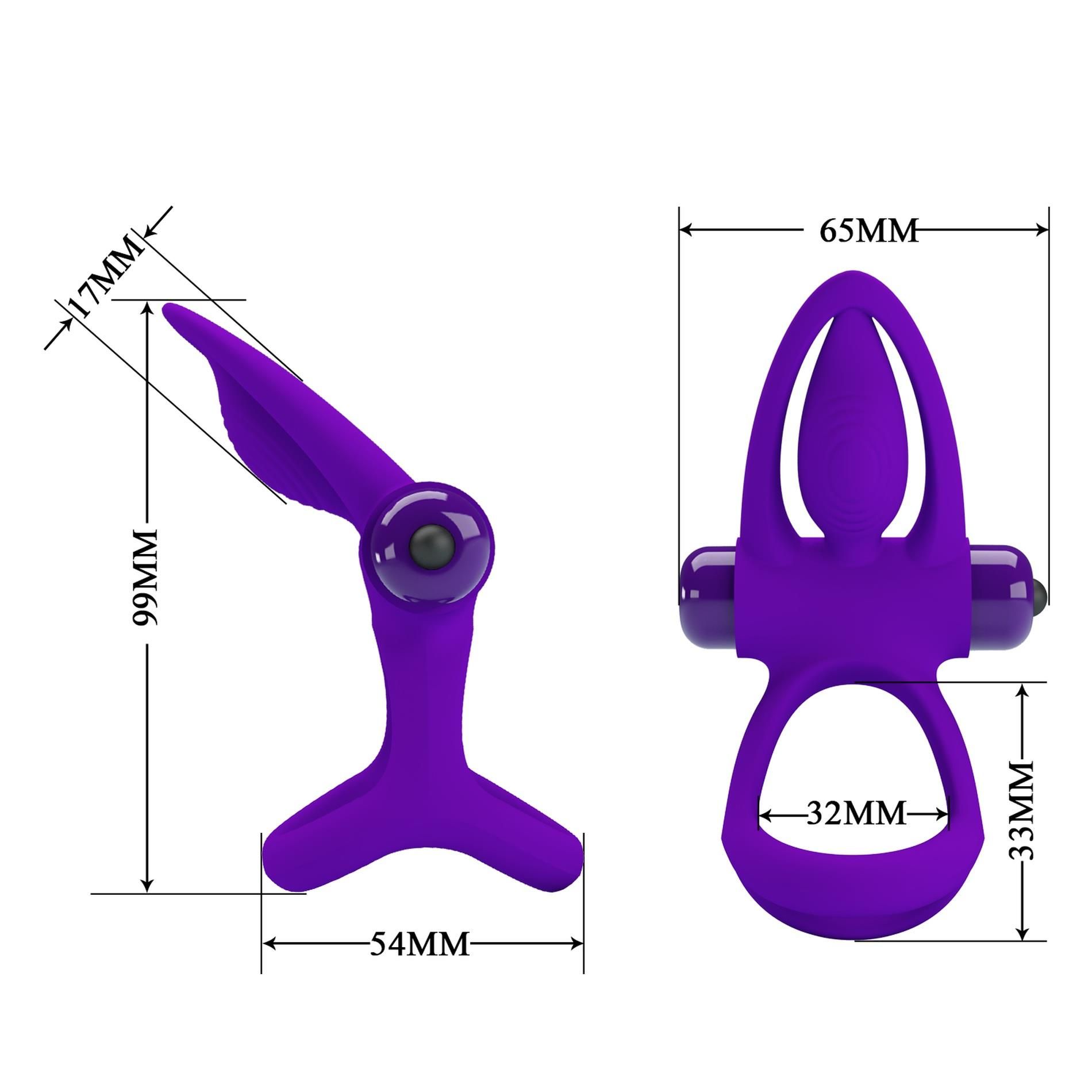 Эрекционное кольцо Pretty Love Vibration Cock Ring, 9,9 см (фиолетовый)