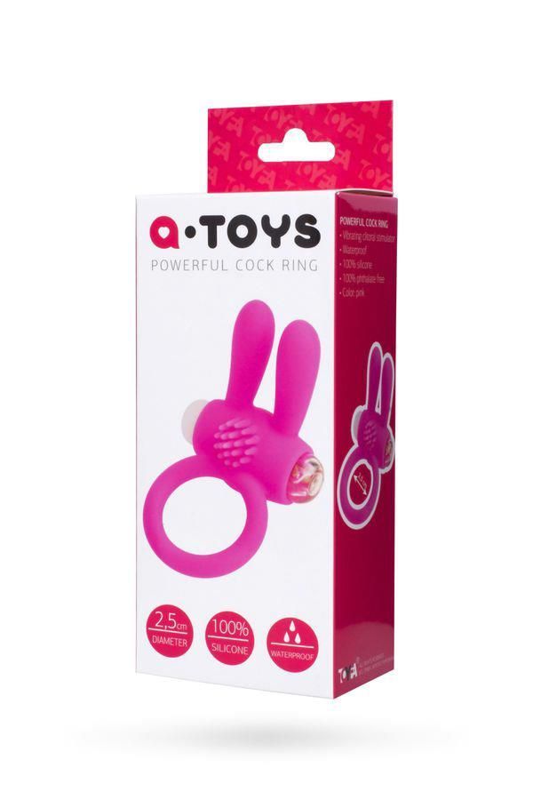 Эрекционное кольцо A-Toys VibroRing Rabbi, 2.5 см (розовый)