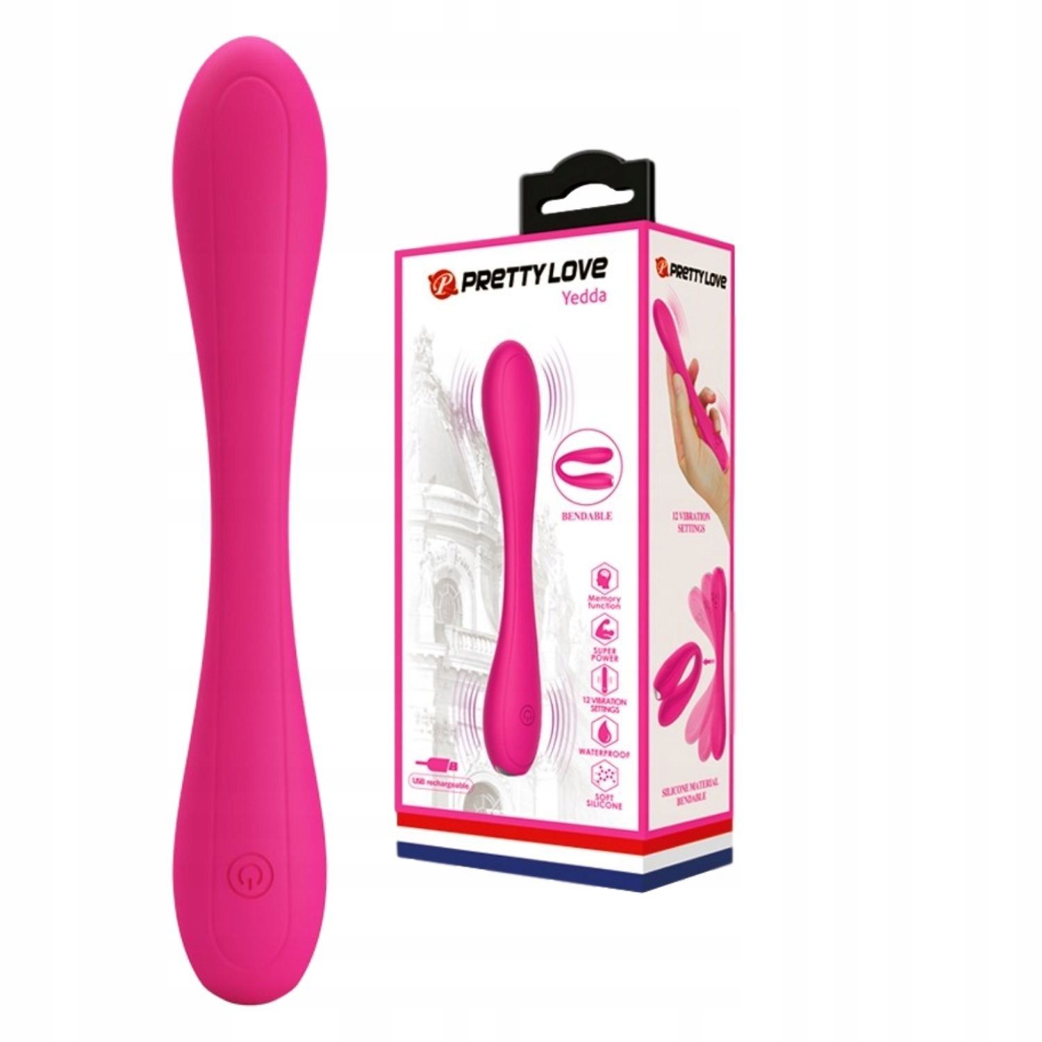 Вибратор Pretty Love Yedda, 17,1 см (розовый)