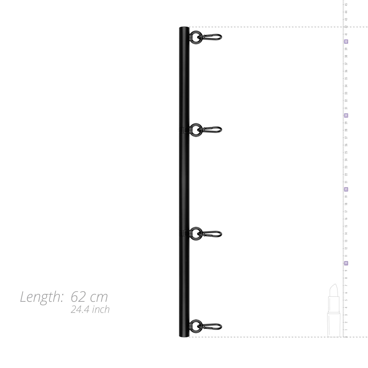 Bedroom Fantasies Adjustable Spreader Bar - Drążek rozpierający, Czarny, 62 cm