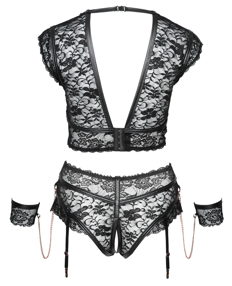 Комплект Cottelli Bondage Bra Set, 3XL (черный)