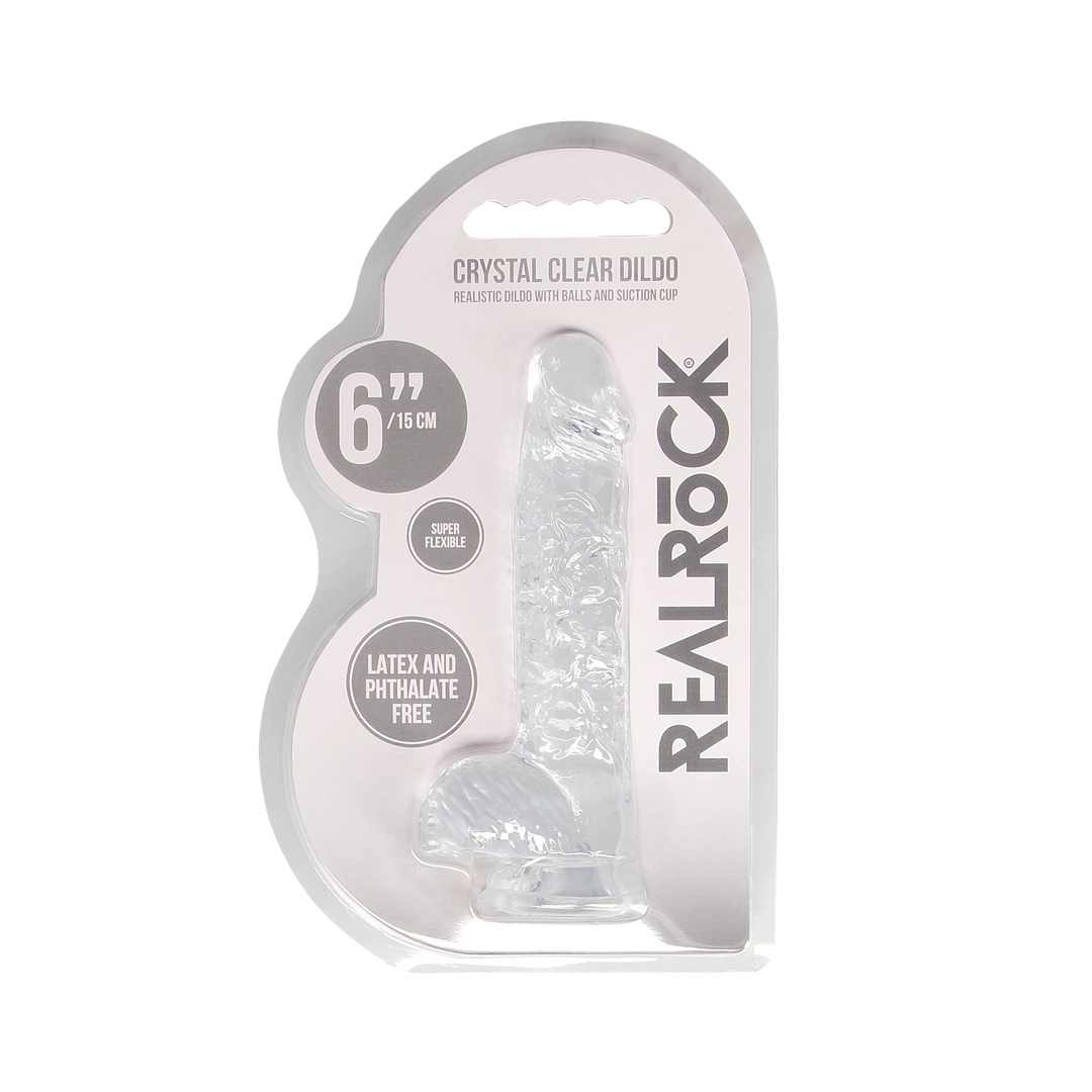 Фаллоимитатор RealRock Crystal Clear 6”, 17 см (прозрачный)