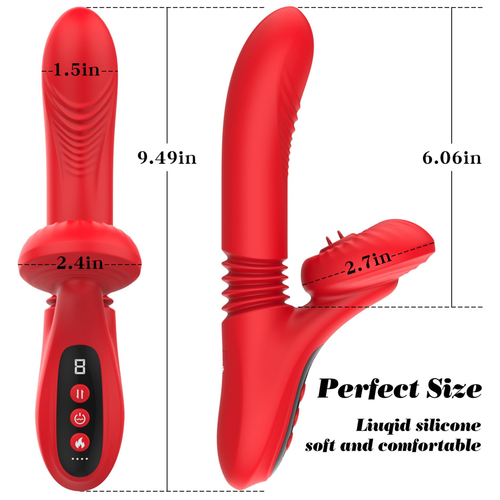 Вибратор B - Series Fox Thrusting and Heating, 24 см (красный)