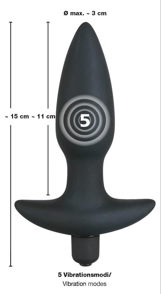 Анальна пробка Black Velvet Medium, 15 см (чорний)