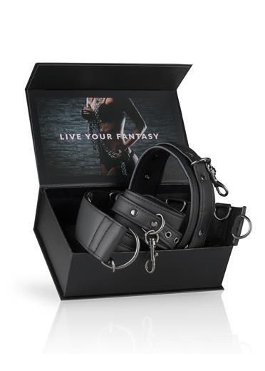 BDSM набір EasyToys Neck and Wrist Restraint (чорний)